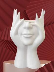 1pc Creative Human Body Painting Design Multi-Functional Desk Organizer Pen Holder Makeup Brush Holder Decorative Item - Multicolor - View 11