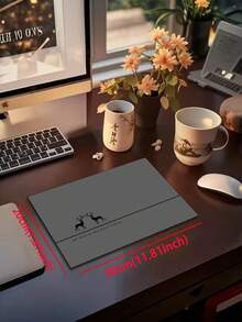 1pc Soft Rubber Kitchen Mat, 3.5mm Thick Kitchen Rug, Stylish Minimalist Gray Deer Pattern, Absorbent Kitchen Floor Mat, Can Be Trimmed To Fit, Surface Fabric, Middle Foam Layer, Bottom Rubber Layer, Suitable For Kitchen Rugs, Home Decor, Bathroom Mats, Entryway, Laundry Room, Hallway Carpets, Living Room