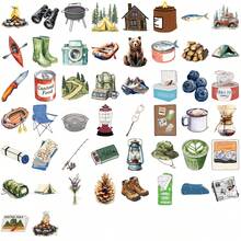 50pcs Watercolor Sticker Set, Cute Camping Stickers, Fun Outdoor Stickers, Waterproof Vinyl Stickers For Water Bottles, Laptops, Notebooks, Phones, Luggage, Journals, Fridges, Etc. - K - View 10