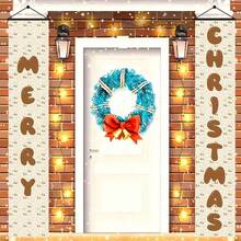 2 PIEZAS Bandera de pancarta de Feliz Navidad para decoración del porche, hecha de material de poliéster, adecuada para letreros de Feliz Navidad, decoraciones de fiesta para el porche y la pared