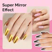 4Pcs Chrome Nail Powder For Gel Nails, Aurora Fine Glitter Powder Mirror Effect Pigment Pearlescent Mermaid Pigment Pearl Glitter For Home DIY Salon Use{"Color_name":"WhiteBlueGoldSilver"} - 白色藍色金色銀色 - 查看 3