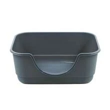 Arenero para gatos 40x30x17cm bandeja sanitaria abierta aseo de gatos bandeja higiénica gatos pequeña accesorios mascotas hogar - Gris - Ver 2