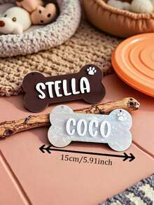 1PC Custom Acrylic Pet Name Tags With Paw Print - Personalized Dog And Cat Name Tags For Crates, Beds And Home Decor - Durable PMMA Material, Easy To Hang, Accessories Not Included, Great Gift For Friends/Family, Christmas Gift.