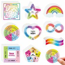 8pcs/9pcs/8pcs Set Stress Relief Sensory Stickers, Calming Striped Texture Stickers For Students, Adults Sensory Items Calming Stickers