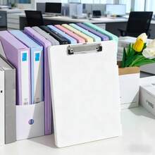 Prancheta com Pasta Tamanho A4, Caixa de Armazenamento Transparente, Organizador de Mesa de Escritório para Documentos, Livros, Papelaria