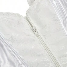Jutrisujo White Corset For Women Bustier Top Lingerie Plus Size Straps Zipper Front Halloween Costumes - 2928-white - View 5