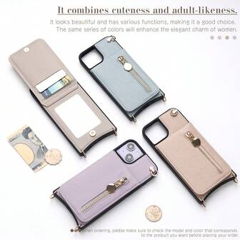 1 pieza Funda de teléfono con estilo de planificador, bolso bandolera y cartera de mujer de gran capacidad, con múltiples ranuras para tarjetas, de PU de alta calidad, correa larga ajustable, elegante y de moda, funda de hombro delgada, estilo cartera, protección completa, colocación horizontal, conveniente, multifuncional, durable, gancho, anti-caída, impermeable, a prueba de golpes, anti-huellas