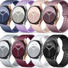 8-Pack Watch Bands, Compatible With Samsung For Galaxy Watch 7/FE/6/5/4 Original Wave-Stitched Colorful Buckle Silicone Straps (40Mm 44Mm), Featuring A Soft Silicone Wave-Stitched Design, Suitable For Both Sports And Business Use, With Brand New Color Combinations For Both Men And Women.