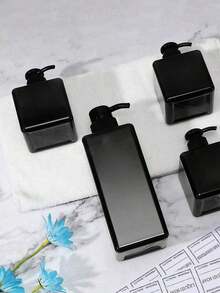 1 Stück Haustier Kunststoff Lotion Duschgel Spender Pumpflasche, schwarze Badezimmer Dekoration, geeignet für Herbst, Rückkehr zur Schule Saison - Schwarz - Übersicht 6