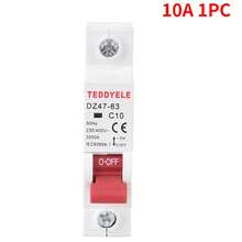 1 pezzo Interruttore automatico monofase 10A/16A/20A/32A/50A/63A, adatto per protezione dell'illuminazione, accessori per installazione elettrica, interruttore automatico per piccoli circuiti, interruttore automatico per uso domestico, scatola interruttori, interruttore intelligente, elettrica, cablaggio domestico, design compatto, struttura durevole, ingegneria di precisione, protettore di circuito, manutenzione professionale, installazione domestica