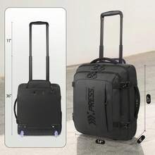 17 Inch Underseat Carry On Luggage Airplane Approved Water-Resistant Small Softside Rolling Suitcase Lightweight Personal Item Travel Duffle Bags - 黑色 - 查看 2