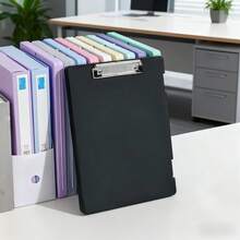 Prancheta com Pasta Tamanho A4, Caixa de Armazenamento Transparente, Organizador de Mesa de Escritório para Documentos, Livros, Papelaria