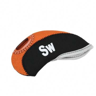 10pcs Waterproof Golf Club Iron Head Covers Putter Set Protector Case (Black&Orange)
