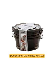 3个圆形可重复使用食品储存容器，适用于冰箱和微波炉 - 彩色 - 查看 10