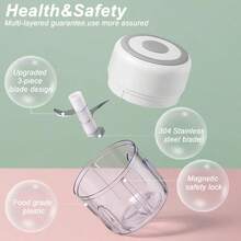 Mini Electric Garlic Chopper, Vegetable Chopper, Food Chopper, USB Mini Garlic Mincer, Onion Chopper, Portable Small Food Processor For Garlic, Ginger, Chili, Vegetables Slicer Dicer Cutter Rechargeable - 粉色 - 查看 9