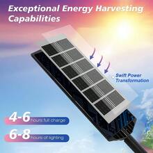 800.000 lúmenes Luz solar LED súper brillante, Luz solar exterior de alta potencia de 500W, Lámpara de camino de jardín, Foco - Negro - Ver 6