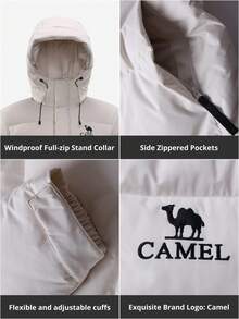 CAMEL CROWN Outdoor 3-In-1 Down Jacket, Men's Mid-Length Windproof Snowproof Oilproof Parka, Winter New Arrival