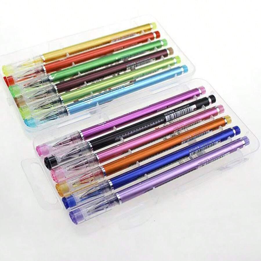1 pieza Bolígrafo de colores, Bolígrafo de diamante, Bolígrafo de firma lindo, Marcadores de punta fina de 12 colores, Adecuado para tomar notas, arte, pintura, Bolígrafo multicolor a base de agua