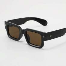 Men's Oversized Square Glasses - Heavy Round/Non-Prescription Glasses, Non-Prescription Thick Black Frame Suitable For Street Style, Formal Occasions And Daily Use - Retro Modern Men's Glasses (Multiple Colors Available) - Suitable For Shooting And Parties - Fashionable Rectangular Frame, Glossy Surface, Simple Design, Lightweight And Comfortable,  Accessory For Casual Outings - 1件 灰黑色 - 查看 8