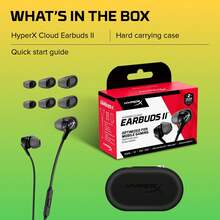 HyperX Cloud Earbuds II Professional Gaming Earbuds With 14mm Drivers For Immersive Sound Four Eartips Hard Shell Case 35mm Jack Built In Mic For PC Mobile - Black - View 3