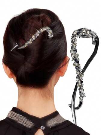 2PCS/3PCS Fixed Faux Pearl Decoration Banana Clip Metal Hair Clip Clamp Is Suitable For Slightly Thick Hair, Anti Slip Hair Claw Hair Accessories, Suitable For Women And Girls' Daily Hair Decoration And Dating,Gifts,Travel,Gifts For Women,Hair Stuff,Stocking Stuffers