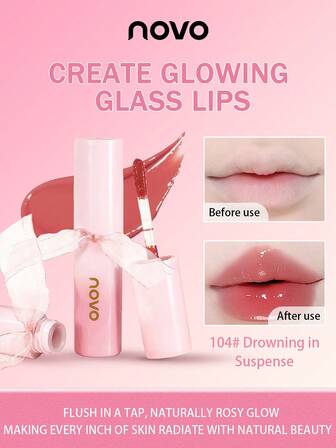 NOVO 保湿、不粘腻、不晕染的唇彩，具有发光效果，质地轻盈，适合任何场合，化妆爱好者