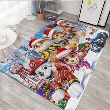 1/3/4 piezas Alfombras con temática de Paw Patrol navideña, agrega magia alegre a tu habitación; adecuado para sala de estar, dormitorio, etc.