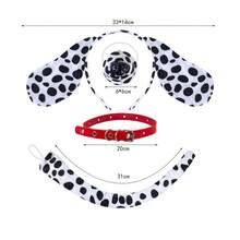 Neue Ankunft modischer, vielseitiger, beliebter Haarreif mit Hundeohren mit Punkten, Bühnenkostüm-Zubehör-Set für Spiele und Auftritte, Halloween