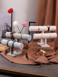 双层手镯架,手镯展示架,黑色天鹅绒首饰收纳盒,适用于项链、弹力手表、发带等,天鹅绒首饰手镯手表发带展示架,头带立塔式手镯发带T型架收纳盒,女士家居衣橱收纳架,首饰展示架,天鹅绒首饰架发带手镯手镯展示架,首饰配件收纳架 - 彩色 - 查看 6