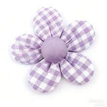 20pcs Handmade Fabric Flower Appliqués (Random Color)For DIY Crafts – 1.97inch Gingham Checkered & Solid Color Hair Clips, Patches For Clothing, Shoes, Hats & Accessories