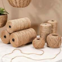 2mm/3mm X 10m/100m Natural Retro Jute Rope Coil, Sewing, Wedding Gift Packaging, Handicrafts, Jute Twine, Handmade DIY Party Ribbon Bow, Christmas Decoration - Multicolor - View 13