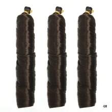 3 包 22 英寸独立包装合成法式卷发松散波浪钩针假发适用于女性日常生活 - 彩色 - 查看 7