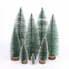 1set Soft Flocked Mini Artificial Christmas Tree With Non-Tip Wooden Base - Festive Decor For Dorm Room Desk, Kitchen Countertop, Christmas Eve Dinner Table Centerpiece, Gift Wrapping Accent, Office Cubicle, Kids Playroom Shelf & Holiday Mantel Decoration Home Decor Christmas Decorations Room Decor