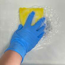 100/50 只装蓝色多用途丁腈手套 - 防水、防静电、耐用，适用于洗碗、家务清洁、厨房使用（袋装） - 彩色 - 查看 7