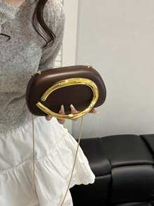 黑色PU皮革手拿包 - 情人节理想之选，舒适时尚，款式别致，个性化礼物之选，2025年必备单品，风格独特，适合各种场合，品质奢华，价格实惠 - 咖啡 - 查看 4