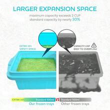 Silicone Freezer Tray With Lid - Soup Freezer Container Molds - 2 - Cup Large Cube Tray - Makes 4 500ml Portions Cubes, Freezing Soup, Stews, Sauces. OvenDishwasher - Safe2 - Pack - 2 cốc, màu xanh - Xem 7