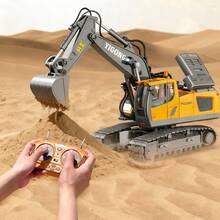 Remote Control Excavator Construction Toy For Boys - RC Excavator With Metal Bucket/Mist/Lights/Sound, 2.4Ghz Remote Control Bulldozer, RC Stunt Car Children's Toy Gift, Suitable For 8-12 Years Old - Multicolor - View 3