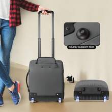 NEW YORK XPRESS 17 Inch Underseat Carry On Luggage Airplane Approved Water-Resistant Small Softside Rolling Suitcase Lightweight Personal Item Travel Duffle Bags - 灰色 - 查看 7