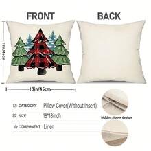 1/4pcs, Buffalo Plaid Christmas Throw Pillow Covers, 45*45cm Christmas Tree And Truck Decor Cushion Covers, Farmhouse Winter Holiday Believe Prints Decor Pillowcases, For Porch Patio Couch Sofa Living Room Outdoor, Home Decor, Without Pillow Inserts Christmas Decorations Christmas Decoration Christmas Decorations Home Room Decor