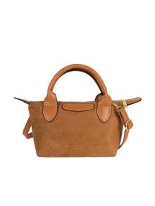 1 pezzo Borsa a spalla da donna di design di nicchia, versatile, nuova per il 2025, di grande capacità, colore unito, minimalista, stile retrò, borsa di lusso di alta gamma a forma di raviolo, borsa a tracolla in camoscio adatta per uscite, shopping, visite turistiche, lavoro, appuntamenti