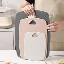 3pcs Cutting Board Set, 3 Color Chopping Boards, Meat & Vegetable Separation, Home Kitchen Fruit & Vegetable Prep Plastic Cutting Boards, Kitchen Supplies