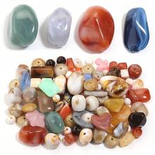 50g/Paquete, aproximadamente 20-40 piezas de cuentas acrílicas asimétricas, cuentas sueltas de estilo mixto, cuentas de moda casual vintage marrón para otoño/invierno, para hacer joyas, manualidades DIY, cuentas espaciadoras para collares, pendientes, joyas, artesanías, adornos para teléfonos, llaveros, accesorios decorativos - Mezclar formas - Ver 3