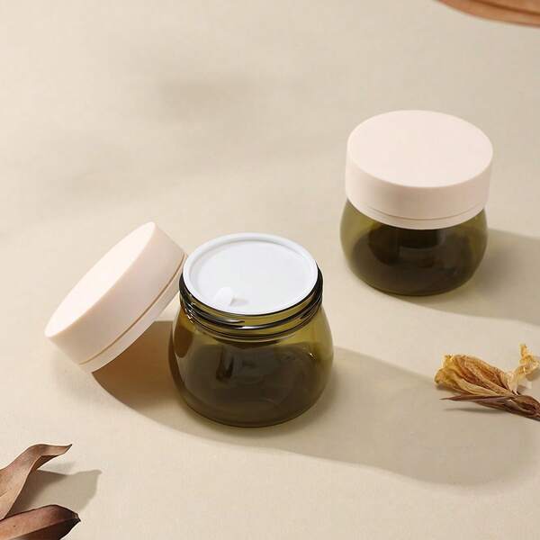 1/2 قطعة وعاء بلاستيكي سعة 160 مل ذو فتحة واسعة وجدران سميكة - قابل لإعادة التعبئة لحفظ أقنعة الوجه والكريمات والبلسم والتقشير ومستحضرات العناية بالبشرة والمستحضرات التجميلية المصنوعة منزليًا