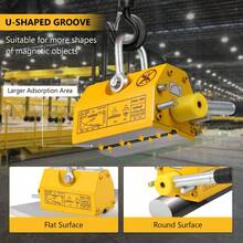 Sollevatore magnetico, capacità di trazione e sollevamento, magnete di sollevamento per impieghi gravosi con rilascio, magneti di sollevamento permanenti per lamiere d'acciaio, piastre, barre tonde, fattore di si curezza 2,5, versione aggiornata