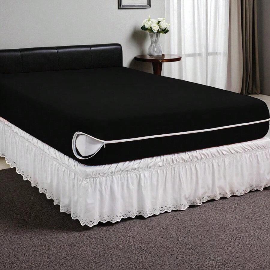 Single/Double/Queen Size Mattress Cover Gel Mesh With Zipper Various Colors - 黑色的 - 查看 1