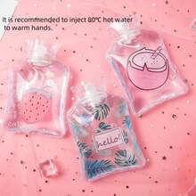 1 sticlă cu apă caldă pentru încălzirea stomacului, sticlă cu apă caldă pentru încălzirea mâinilor, studentă care o folosește pentru a încălzi stomacul, compresă caldă drăguță de pluș (plată cu injecție de apă)