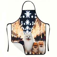 1件可爱狗狗图案印花围裙，适合居家厨房烹饪烘焙、绘画、洗碗、清洁等用途。 - 彩色 - 查看 9