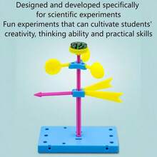 1 pieza Medidor de dirección del viento DIY - Un proyecto científico sencillo para niños - Kit de manualidades DIY - Experimento científico - Paquete de materiales hechos a mano - Creación científica - Mejora las habilidades prácticas - Material ABS - Diseño ligero - Fácil instalación - Adecuado para actividades familiares, actividades al aire libre, actividades en el hogar - Decoración de arte de jardín - Artículo decorativo para el techo