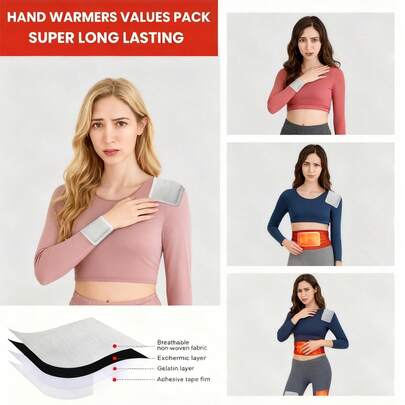 2个/包 一次性暖手宝 - 户外保暖必备。自粘式设计，方便携带，持续加热长达10小时，无异味。采用天然成分，倍感舒适。春夏精选，伴娘礼物，房间装饰，卧室装饰，海滩，旅行，男女皆宜，度假，可爱小物，母亲节礼物，卧室装饰，花园，厨房装饰，夏季，海滩，旅行必备，房间装饰，软萌可爱，毕业季礼物