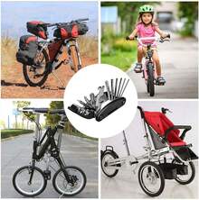 Conjunto de Reparación de Bicicletas Bolsa, Múltiples Funciones 16 en 1 Kit Herramientas, Hexagonal Llave de Palanca de Parche de Neumáticos, Set de Herramientas para Bicicleta de Montaña - 1 - Ver 4